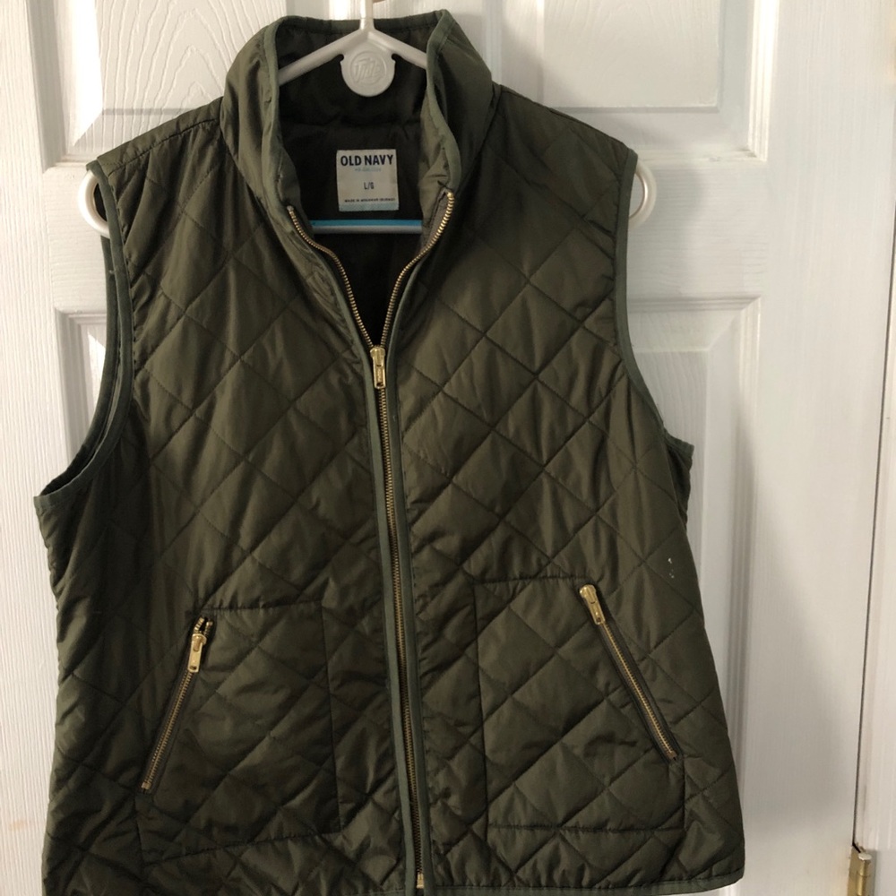 Olive Green Pleated Vest